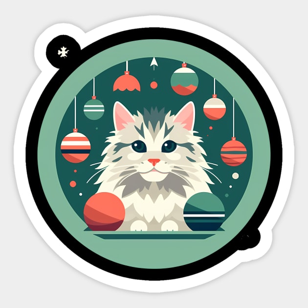 Maine Coon Cat Xmas Xmas Ornament, Love Cats Sticker by logiamerch